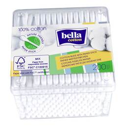 Abbildung: Bella Wattestäbchen cotton Bio based 200 St PZN 19223286 