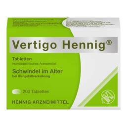 Abbildung: Vertigo Hennig Tabletten 200 St, Tabletten PZN 19225411