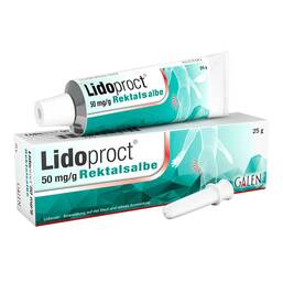 Abbildung: Lidoproct 50 mg / g Rektalsalbe 25 g, Salbe PZN 19229337 