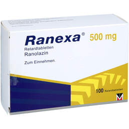 Abbildung: Ranexa 500 mg Retardtabletten 100 St, Retard-Tabletten PZN 19234278