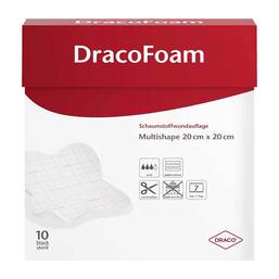 Abbildung: Dracofoam Schaumstoff Wundauflage Multishape 20x20 cm 10 St, Verband PZN 19239382