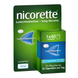 Abbildung: Nicorette freshmint 2 mg Lutschtabletten gepresst 40 St, Lutschtabletten PZN 19252218
