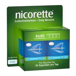 Abbildung: Nicorette freshmint 2 mg Lutschtabletten gepresst 160 St, Lutschtabletten PZN 19252253