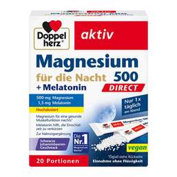 Abbildung: Doppelherz Magnesium 500 für die Nacht + Melatonin Direct 20 St, Pellets PZN 19261370