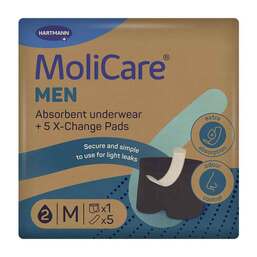 Abbildung: Molicare men Absorbent underwear + 5 Pads Größe M 1 St PZN 19263498