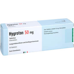 Abbildung: Hygroton 50 mg Tabletten 50 St, Tabletten PZN 19269897