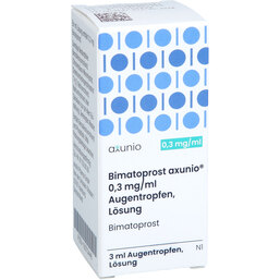 Abbildung: Bimatoprost axunio 0,3 mg / ml Augentropfen Lösung 1X3 ml, Augentropfen PZN 19270446
