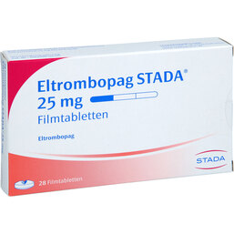 Abbildung: Eltrombopag STADA 25 mg Filmtabletten 28 St, Filmtabletten PZN 19274705