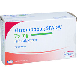Abbildung: Eltrombopag STADA 75 mg Filmtabletten 84 St, Filmtabletten PZN 19274786