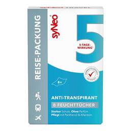 Abbildung: syNeo 5 Antitranspirant Reise-Packung unisex Tücher 8X2.5 ml, Tücher PZN 19284359