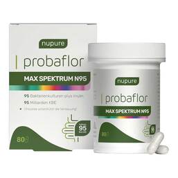 Abbildung: Nupure probaflor Max Spektrum N95 magensaftresistent Kapseln 80 St, Kapseln magensaftresistent PZN 19290265
