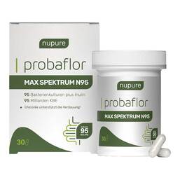 Abbildung: Nupure probaflor Max Spektrum N95 magensaftresistent Kapseln 30 St, Kapseln magensaftresistent PZN 19290271