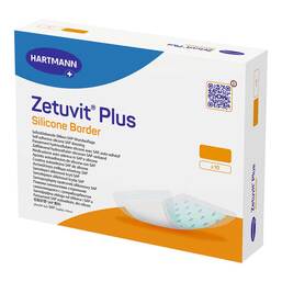 Abbildung: Zetuvit Plus Silicone Border 15x25 cm 10 St, Kompressen PZN 19295877