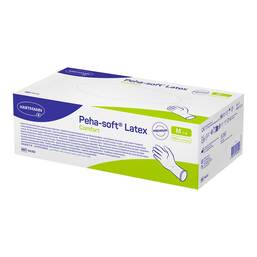 Abbildung: Peha-Soft Latex Comfort Untersuchungshandschuhe unsteril pf M 100 St, Handschuhe PZN 19296687