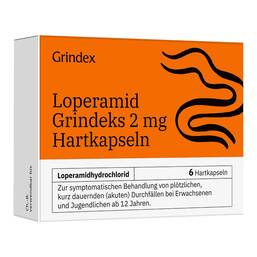 Abbildung: Loperamid Grindeks 2 mg Hartkapseln 6 St, Hartkapseln PZN 19300213