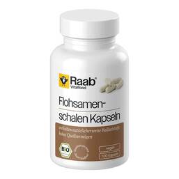 Abbildung: Raab Vitalfood Flohsamenschalen Bio Kapseln 100 St, Kapseln PZN 19305009