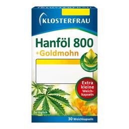 Abbildung: Klosterfrau Hanföl 800 mg + Goldmohn Weichkapseln 30 St, Weichkapseln PZN 19337570