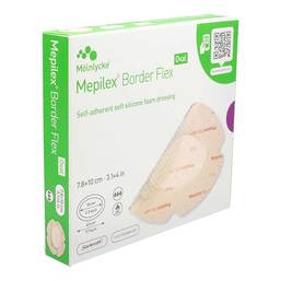 Abbildung: Mepilex Border Flex Schaumverband haft.7,8x10 cm oval 5 St, Verband PZN 19341519
