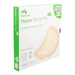 Abbildung: Mepilex Border Flex Schaumverband haft.13x16 cm oval 5 St, Verband PZN 19341525