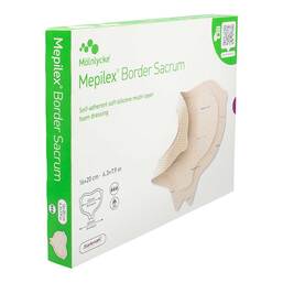 Abbildung: Mepilex Border Sacrum Schaumverband 16x20 cm steril 5 St, Verband PZN 19341554