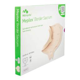 Abbildung: Mepilex Border Sacrum Schaumverband 22x25 cm steril 5 St, Verband PZN 19341560