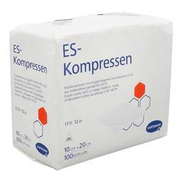 Abbildung: ES-Kompressen unsteril 10x20 cm 12fach 100 St, Kompressen PZN 19357265