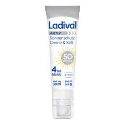 Abbildung: Ladival Aktiv Sonnenschutz Creme & Stift LSF 50 + 30 ml, Creme PZN 19358603