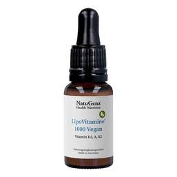 Abbildung: Lipovitamine 1000 vegan Vitamin D3 + A + K2 Tropfen 15 ml, Tropfen PZN 19360907