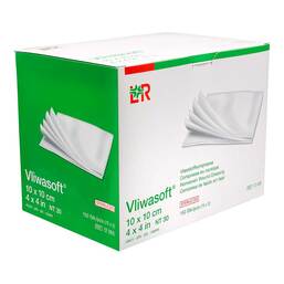 Abbildung: Vliwasoft Vlieskompressen steril 10x10 cm 4l. 150 St, Kompressen PZN 19377210