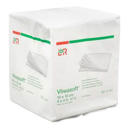 Abbildung: Vliwasoft Vlieskompressen unsteril 10x10 cm 4l. 100 St, Kompressen PZN 19377233