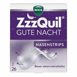 Abbildung: WICK Zzzquil Gute Nacht Nasenstrips 26 St, Pflaster PZN 19380755