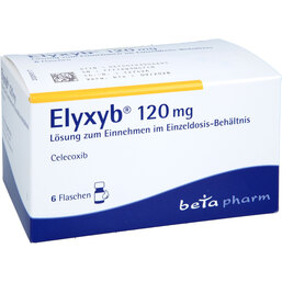 Abbildung: Elyxyb 120 mg / 4,8 ml Lösung zum Einnehmen i.Einzeldosis-Beh. 6 St, Lösung zum Einnehmen PZN 19390469
