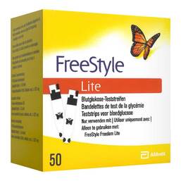 Abbildung: Freestyle Lite Teststreifen ohne Codieren 50 St, Teststreifen PZN 19399878 