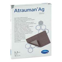 Abbildung: Atrauman Ag 5x5 cm steril Kompressen 10 St, Kompressen PZN 19403315