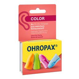 Abbildung: Ohropax color Schaumstoff In-Ohr Stöpsel 8 St PZN 19412633