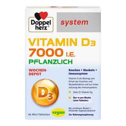 Abbildung: Doppelherz Vitamin D3 7000 I.E. pflanzlich sys.TAB 60 St, Tabletten PZN 19413101
