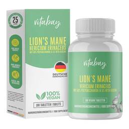Abbildung: Lion`s Mane Hericium Erinaceus 60000mg hochdos.TAB 180 St, Tabletten PZN 19427741