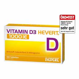Abbildung: Vitamin D3 Hevert 1000 I.E. Tabletten Tabletten, 100 St PZN 19448938