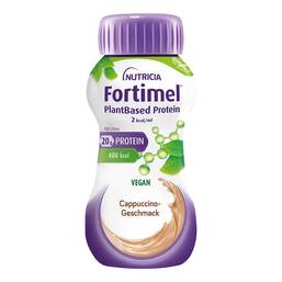 Abbildung: Fortimel Plantbased Protein 2 kcal Cappuccino 8X4X200 ml, Flüssigkeit PZN 19450214
