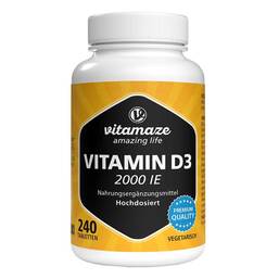 Abbildung: Vitamin D3 2.000 I.E. vegetarisch Tabletten 240 St, Tabletten PZN 19459818