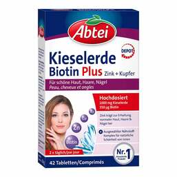 Abbildung: Abtei Kieselerde Biotin Plus Tabletten 42 St, Tabletten PZN 19463211