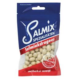 Abbildung: Salmix Salmiakdragees Schoko weiß 120 g, Dragees PZN 19484294