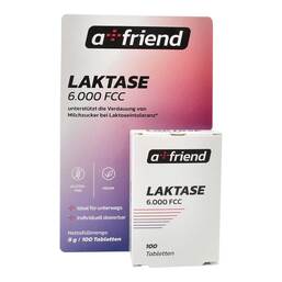 Abbildung: A Friend Laktase 6.000 FCC bei Laktoseintol.Tabletten  100 St, Tabletten PZN 19495292