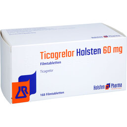 Abbildung: Ticagrelor Holsten 60 mg Filmtabletten 168 St, Filmtabletten PZN 19542962