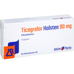 Abbildung: Ticagrelor Holsten 90 mg Filmtabletten 56 St, Filmtabletten PZN 19542979