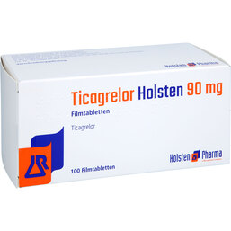Abbildung: Ticagrelor Holsten 90 mg Filmtabletten 100 St, Filmtabletten PZN 19542985