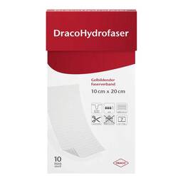Abbildung: Dracohydrofaser 10x20 cm gelbildender Faserverband 10 St, Verband PZN 19555261