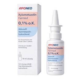 Abbildung: Aponeo Xylometazolin Fairmed 0,1% o. K. Nasenspray 10 ml, Nasenspray PZN 19628617