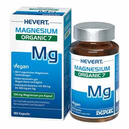 Abbildung: Magnesium Hevert Organic 7 Kapseln 180 St, Kapseln PZN 19636930