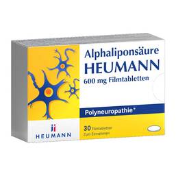Abbildung: Alphaliponsäure Heumann 600 mg Filmtabletten 30 St, Filmtabletten PZN 19647336